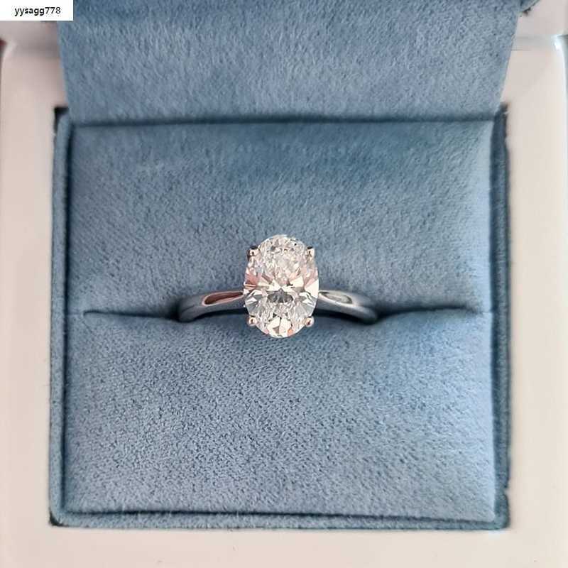Custom handmade Fine Jewelry S925/10K/14K Solid Gold 1CT~4CT Oval Moissanite Women Engagement Anniversary Wedding Rings