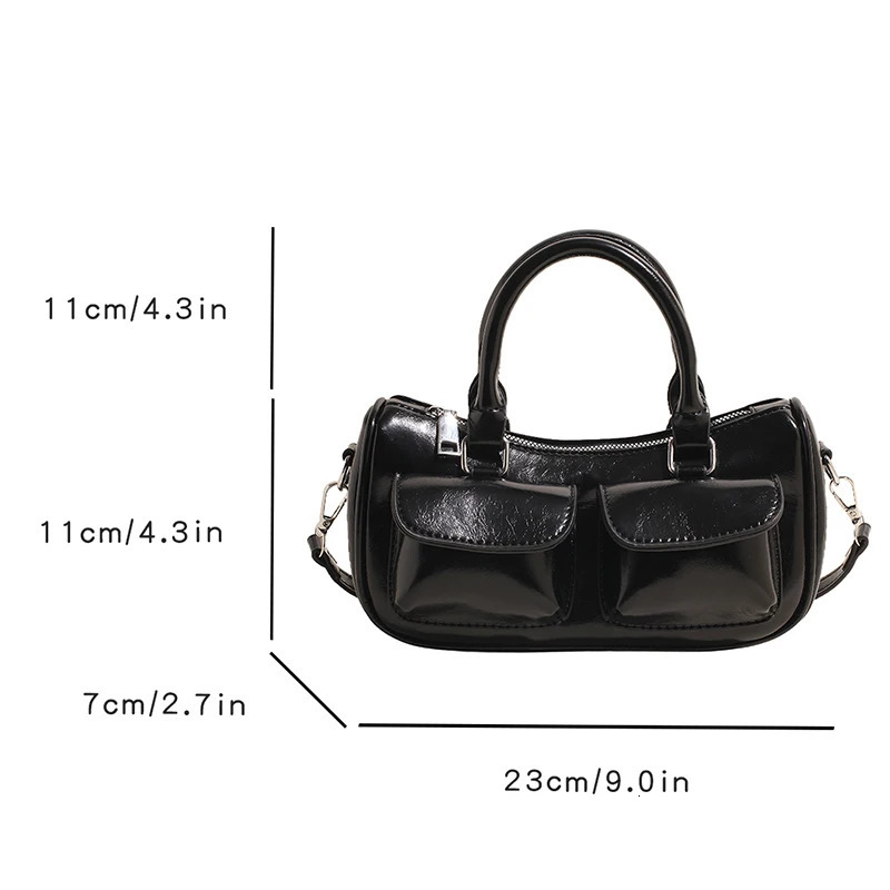 Ladies fashionable small handbag solid color PU retro mail bag autumn and winter single shoulder cross bag 241205
