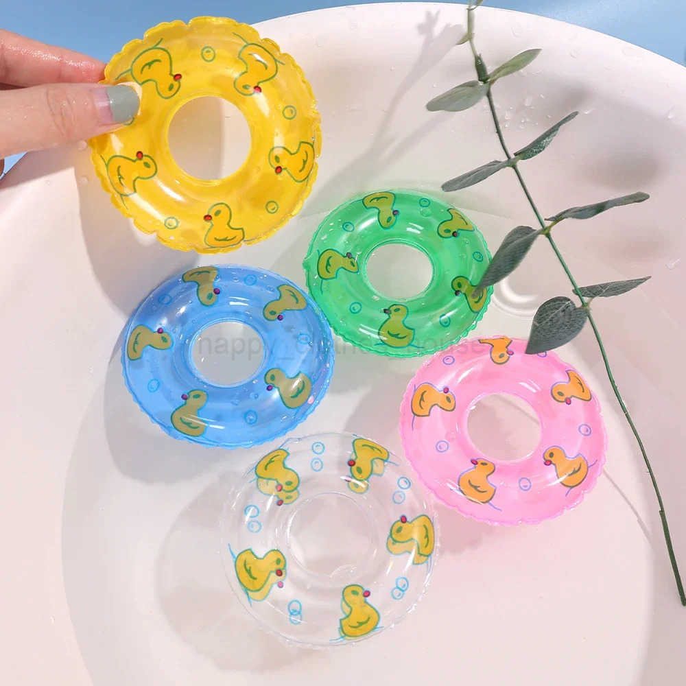 Summer Mini Swimming Circle Toy Babby Kids Funny Swimming Doll Pool Float Ring Toys Floating Rubber Bath Pool Inflatable ToyXJ241207