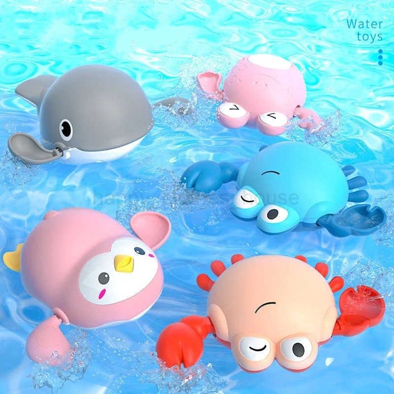 Summer Bath Toys Kids Swimming Clockwork Dolls Play Water Baby Bathing Cute Funny Children Bathroom Shower Bathtub Animals ToyXJ241207