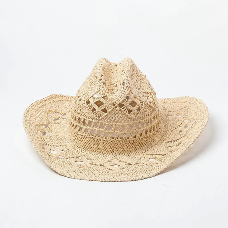 Mens denim summer hat Western style hollow handmade straw hat jazz sun hat womens denim hat pink solid straw hat Hombre 241206
