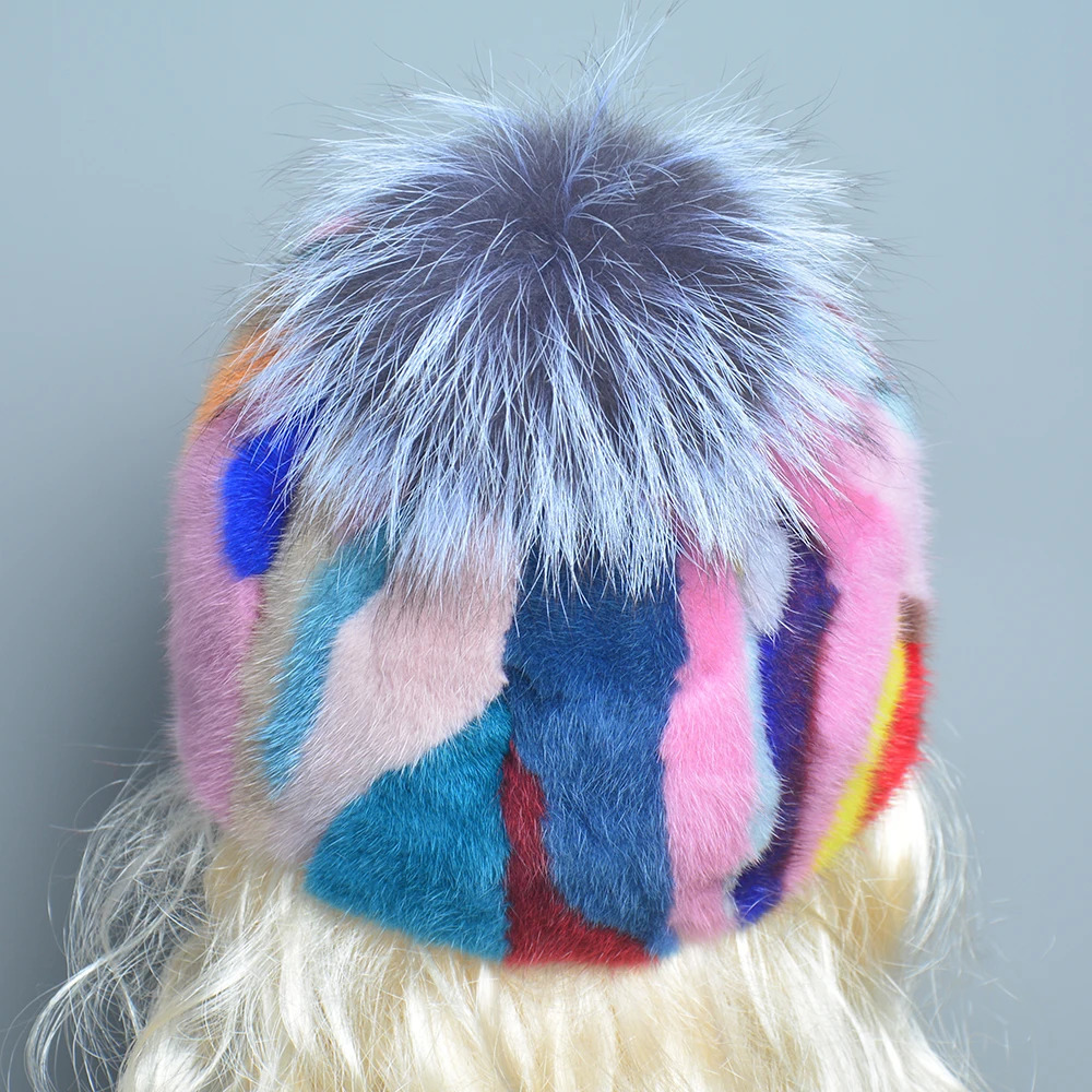 Home>Products> selling Womens Natural Mink Hats>Brim Baseball Hats>Puffy Womens Winter Elegant and Fashionable Warm Hats 241206