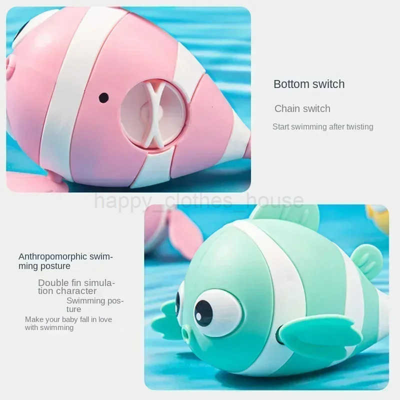 Bath Toys Cute Swimming Clown Fish Bath Toy for Toddlers Floating Wind Up Toys for Boy Girl New Born Baby Bathtub Toddler ToysXJ247425