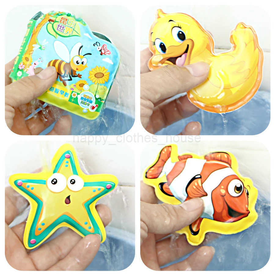 Water Bath Toy Bath Book Swimming Bathroom Toy Baby Toys Early Educational Toy With BB Shistle Learning Animal Digital Bath BookXJ241207