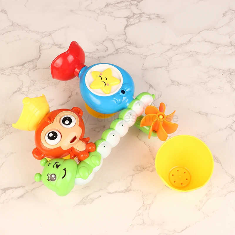Baby Bath Toy Wall Sunction Cup Track Water Games Children Bathroom Monkey Caterpilla Bath Shower Toy for Kids Birthday GiftsXJ241207
