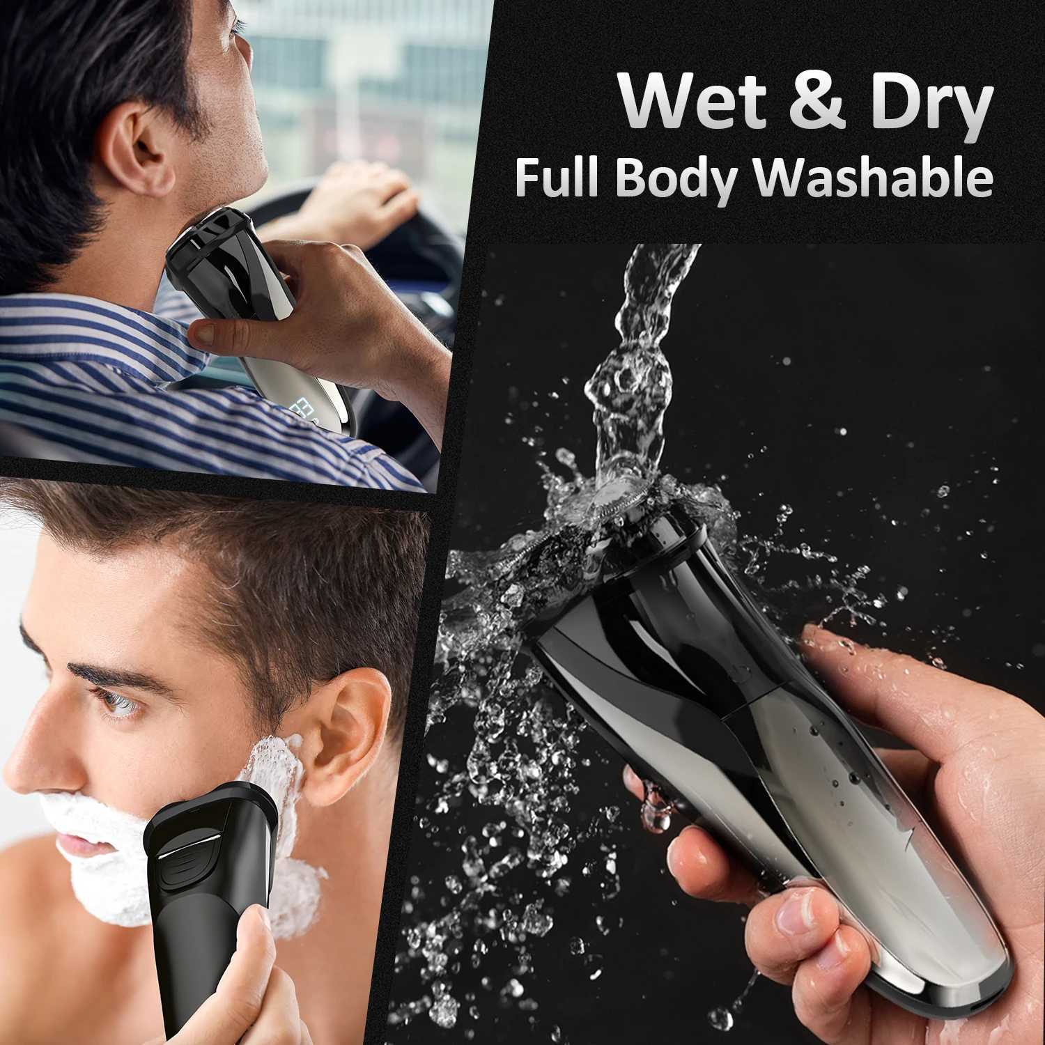 Sejoy Electric Shaver For Men Wet Dry Electric Razor Shaving Machines With Pop Up Trimmer For Travel Home Rechargeable TrimmerXJ241207