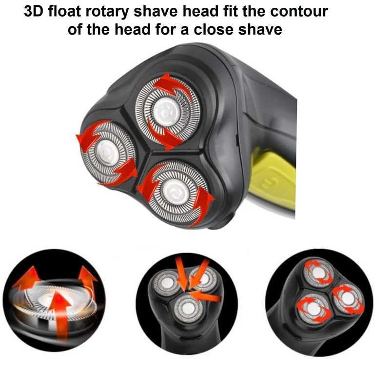 Professional Corded Shaver Electric Razor for Bald Head Shaver for Balder Men Face Dry Close Shave Clipper Stubble Beard TrimmerXJ241207