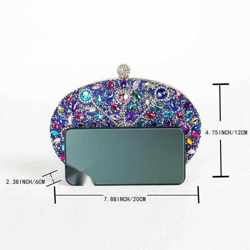 Clutch Bag New Colorful Diamond Egg Style Fashionable Evening Bag Versatile Bag Bridal Dress Qipao Womens Bag 240920