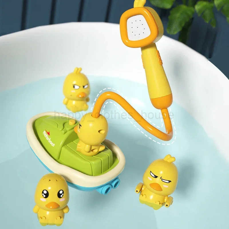 Cute Duck Electric Water Spray Bathroom Bathing Toys Baby Bath Toys Kids Bath And Shower Bathtubs Interactive Boy girl GiftsXJ241207