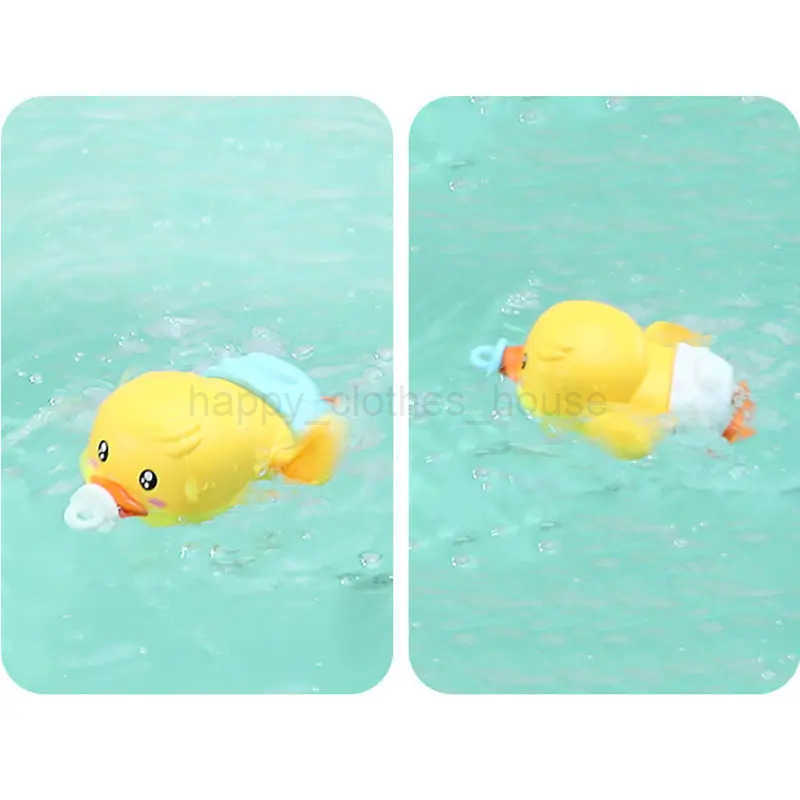 Baby Bath Toys Water Chain Clockwork Bathing Cute Swimming Yellow Duck Toy Toddler Pool Beach Classic Toy For Kids Water PlayingXJ241207