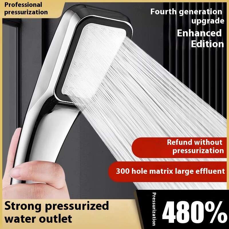 Supercharged single heater, head, pressurized and super strong shower head set