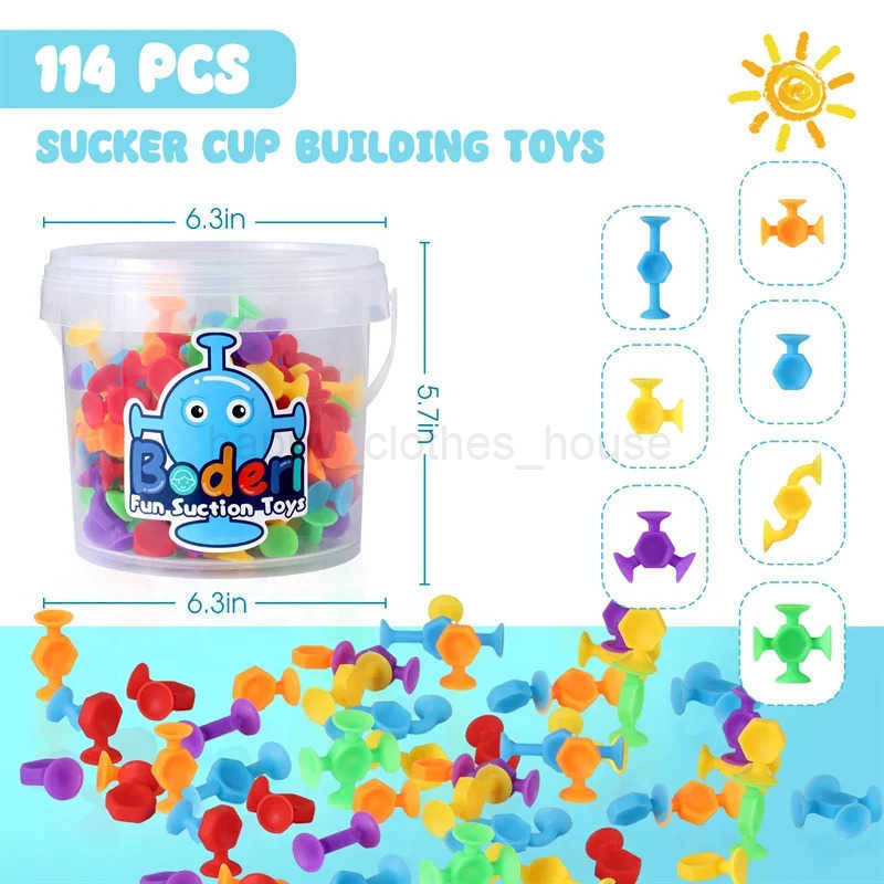 114/PCS Baby Shower Suction Cup Toys For Kids Ages Suction Toys Sensory Toys Bath Travel Toys Suction Cup Toys SiliconeXJ241207