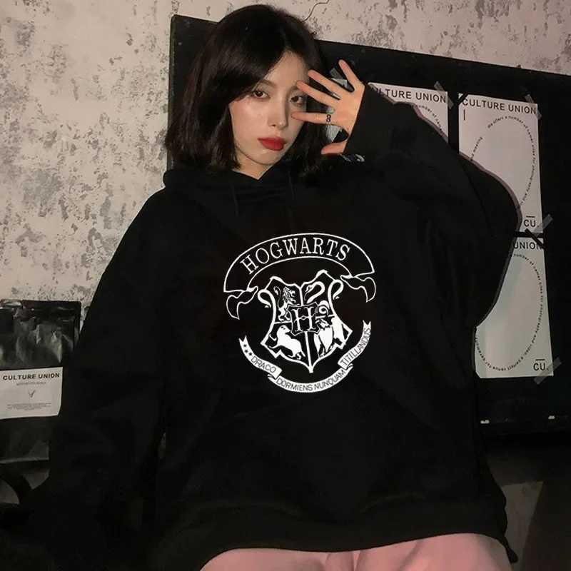 Fashion Hogwarts Printed Hoodies Women Sweatshirt Autumn Winter Long Slves Y2k Casual Loose Tops Oversized Hoodies X250212