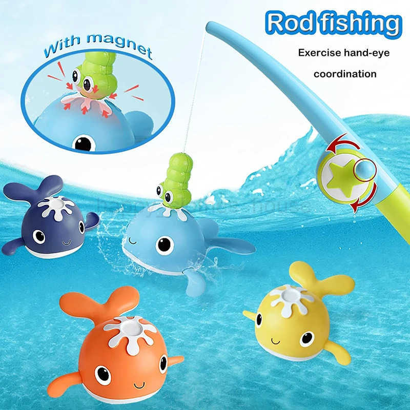 Magnet Fishing Toys Children Swimming Pool Beach Toys Parent-child Interactive Catch Fish Fun Competition Game Toy Baby Bath ToyXJ241207