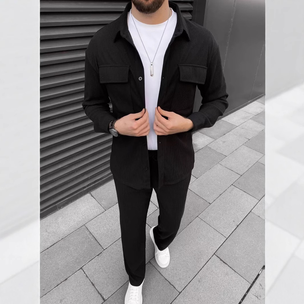 Luxury quality Mens Hoodies Corduroy Pants Tracksuits Jackets Tracksuit Sweatshirt Loose Trousers Man Black Khaki Designer Sports Suit Stylish Pants S