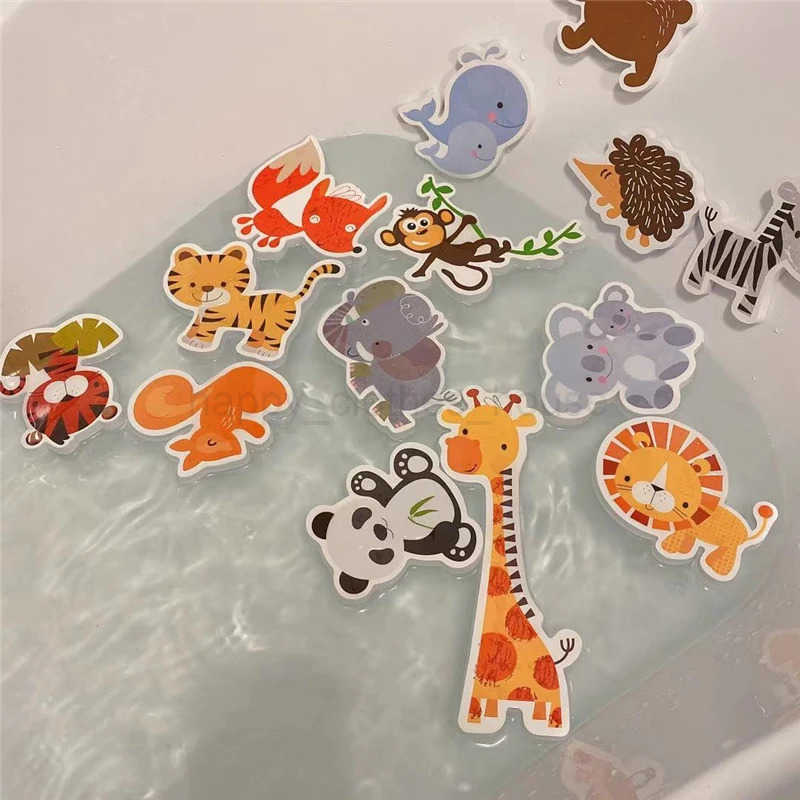 Baby Toy Animal Bath Toys for Kids Soft EVA Paste Bathroom Toys Animal Cognitive Floating Water Toys for Boys Girls 2 to 4 YearsXJ241207
