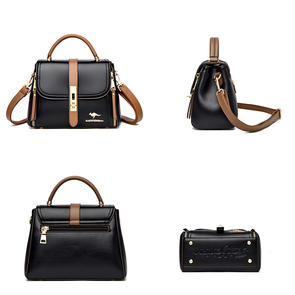 Flip Up Double-layer Women's Wallet And Handbag Cross-border Designer High-quality Leather Fashionable Crossbody Bag