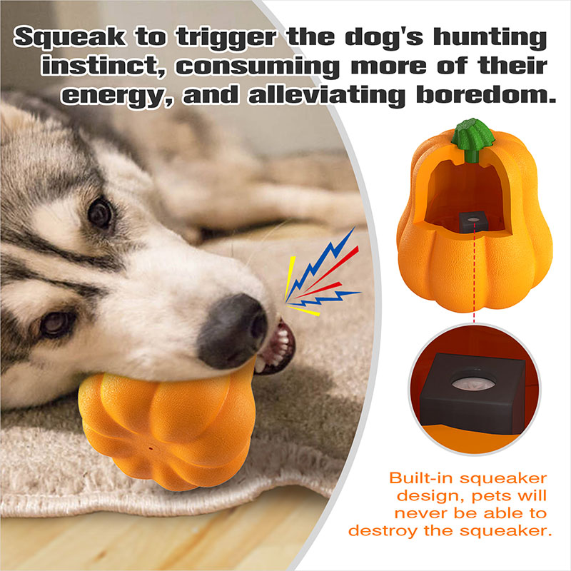 Pet supplies factory home wholesale pumpkin toys new explosive amazon audible teething ball dog toothbrush weird barking dog toys