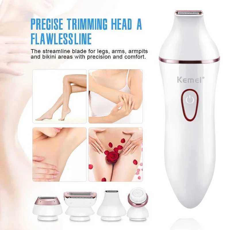 Kemei KM-7202 Lady Body Scraping Shaver Female Waterproof Razor Hair Shaver Hair Remover Epilater And Face Wash 4 In 1XJ241207