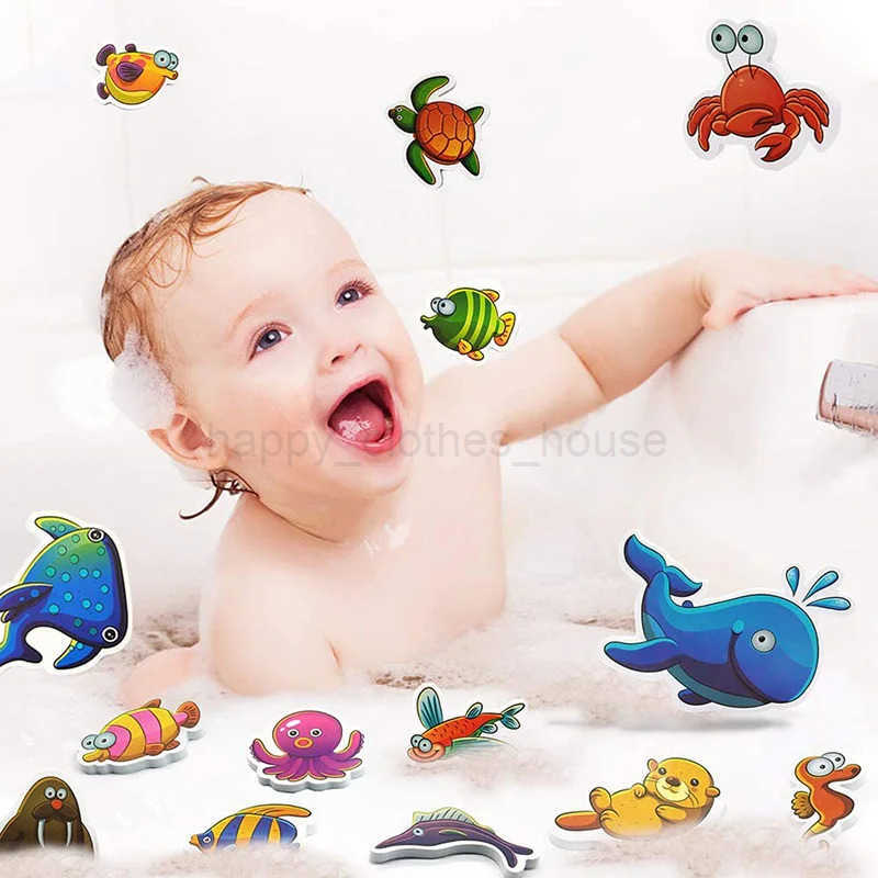 Baby Bathroom Toys Soft EVA Paste Early Educational DIY Puzzles Toys Animal Sticker Bath Baby Water Toys for 0 12 Months 1 YearsXJ241207