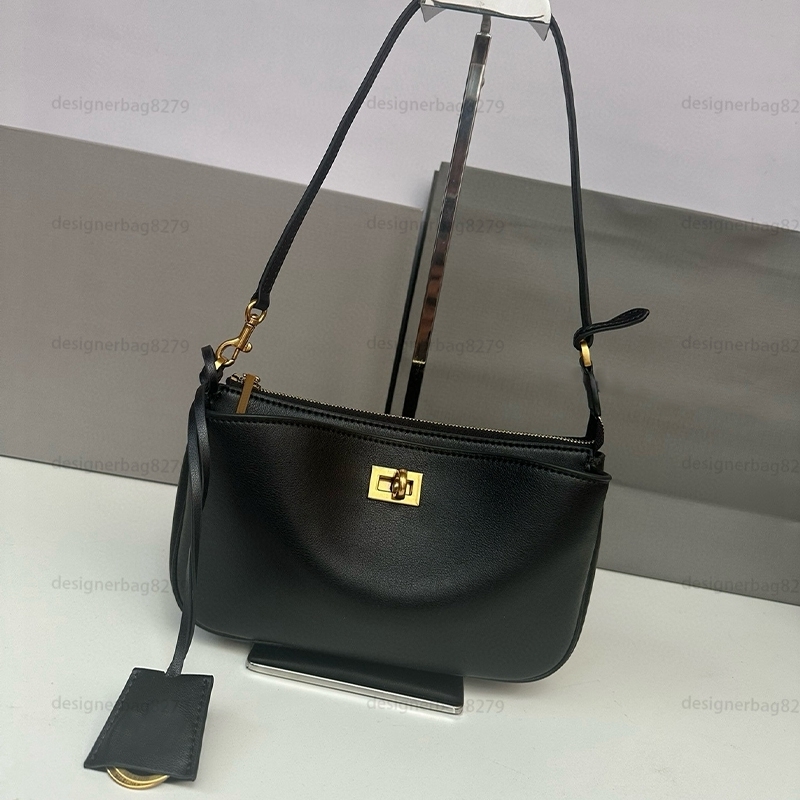 2025 New High-quality Black Cowhide Tote Bag Luxury Supple Shoulder Underarm Bag Women's Leather Lock Handbag Crossbody Cowhide Bag