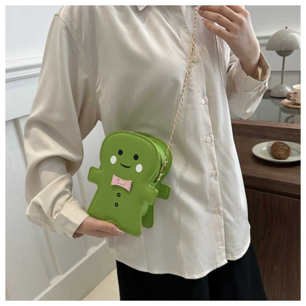 New Carto Gingerbread Man Shaped Crossbody Bags for Wen Shoder Bags Christmas Bag Trend Designer Cute Chain Small Bags Z241207