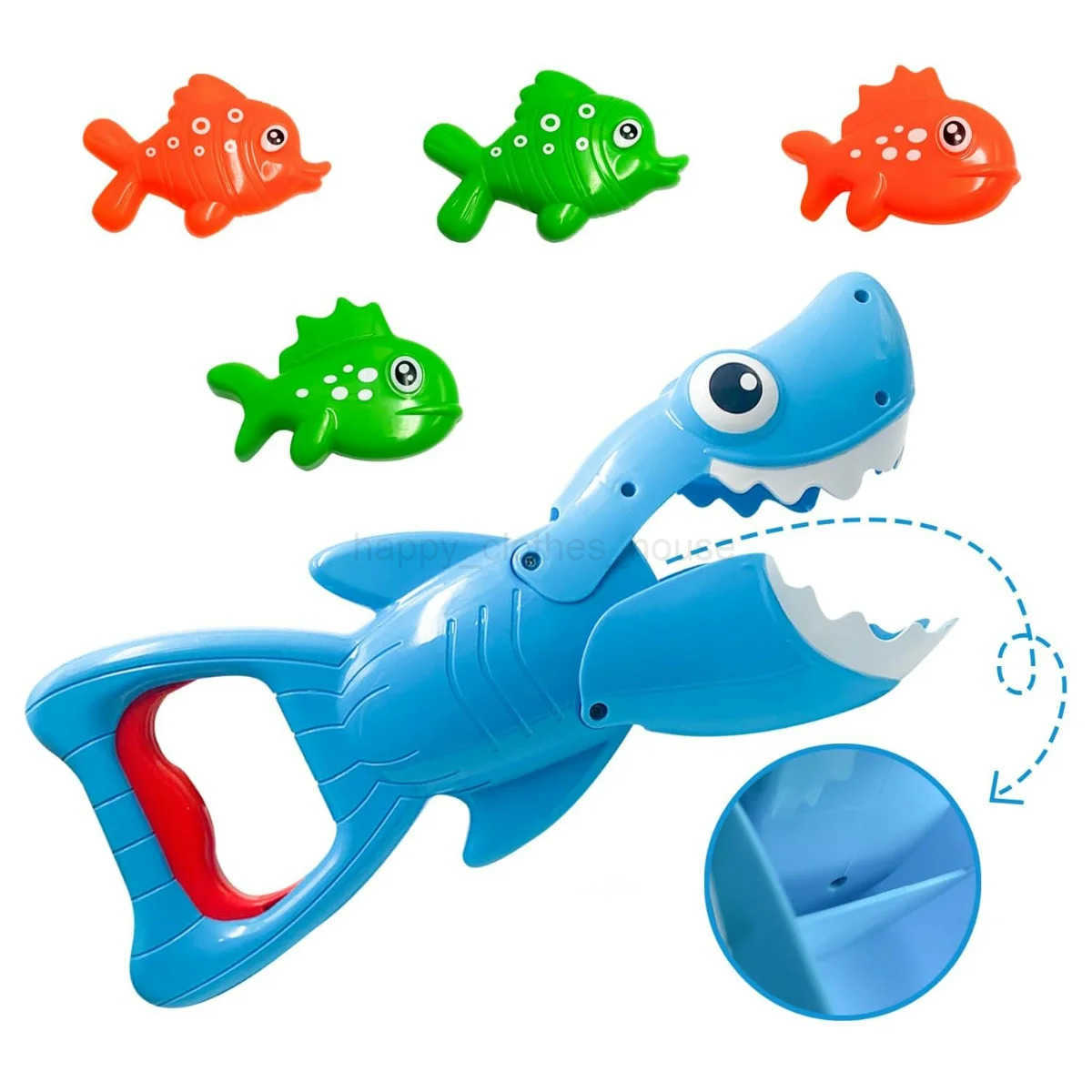 Shark Grabber Bath Toys with Teeth Biting Action Include 4 Toy Fish Swim Toys Pool Bathtub for Kids Boys Girls ToddlersgiftXJ241207