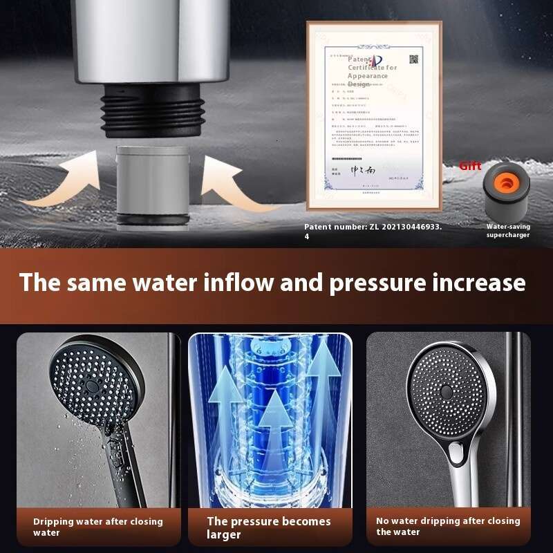 German pressurized household bathroom showerhead, faucet with high pressure and water output, shower showerhead