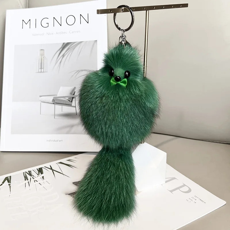selling cute fur fox charm mobile phone keychain stuffed animal keychain female plush keychain 241206
