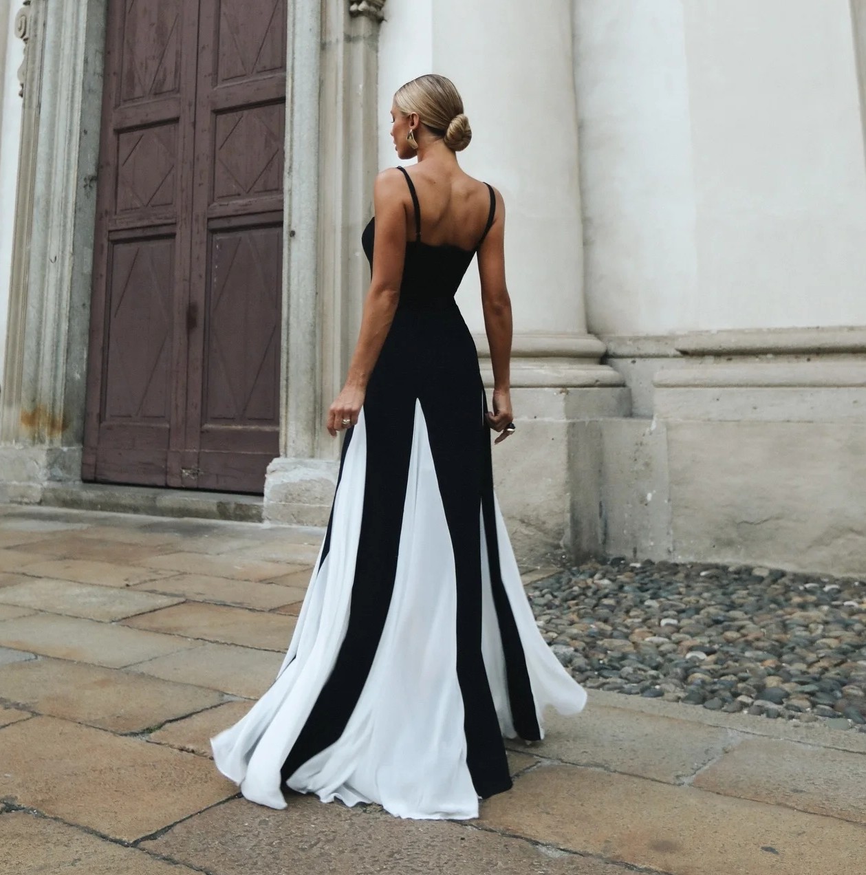 And Black White Prom Formal Dresses Straps Ruffled Chiffon Birthday Evening Party Gown Vestido Fiesta Robe De Soriee