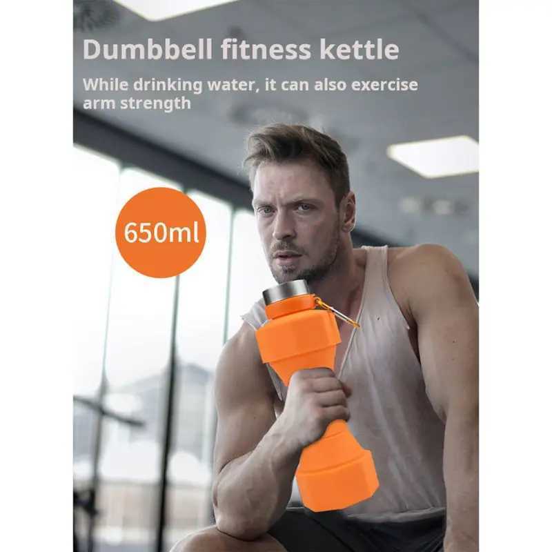 Sports water silicone retractable folding coffee cup outdoor travel tool foldable fitness bottle Z260202