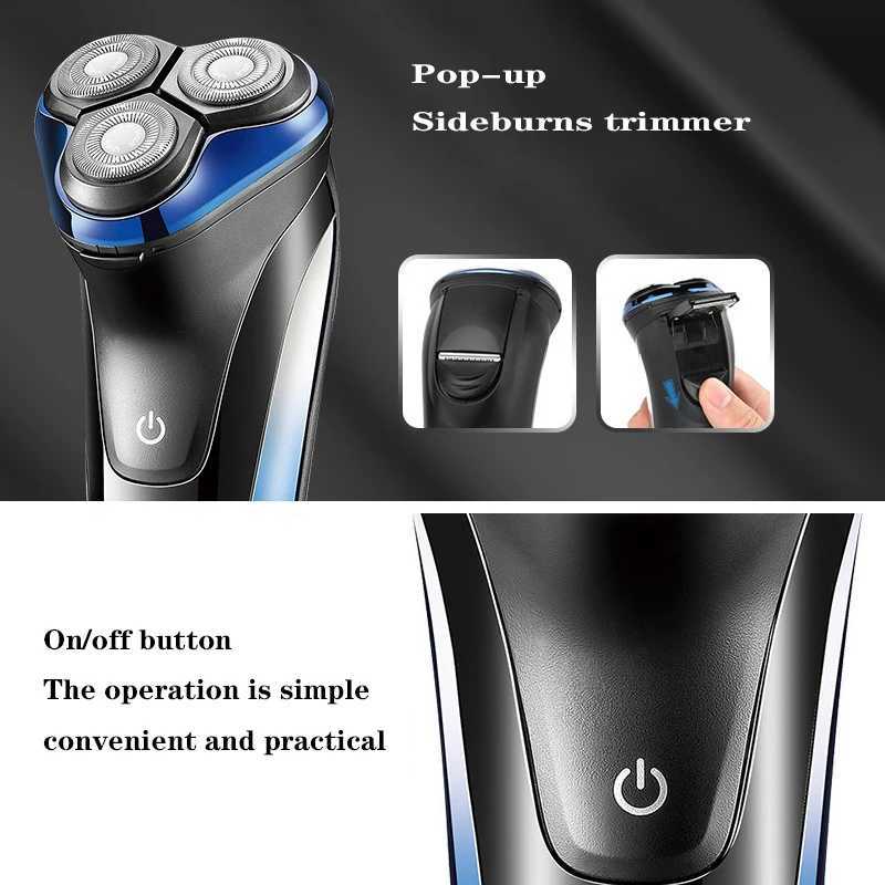 VGR Wet Dry Electric Shaver For Men Rotary Beard Electric Razor Shaving Machine Grooming Kit Rechargeable LCD DisplayXJ241207