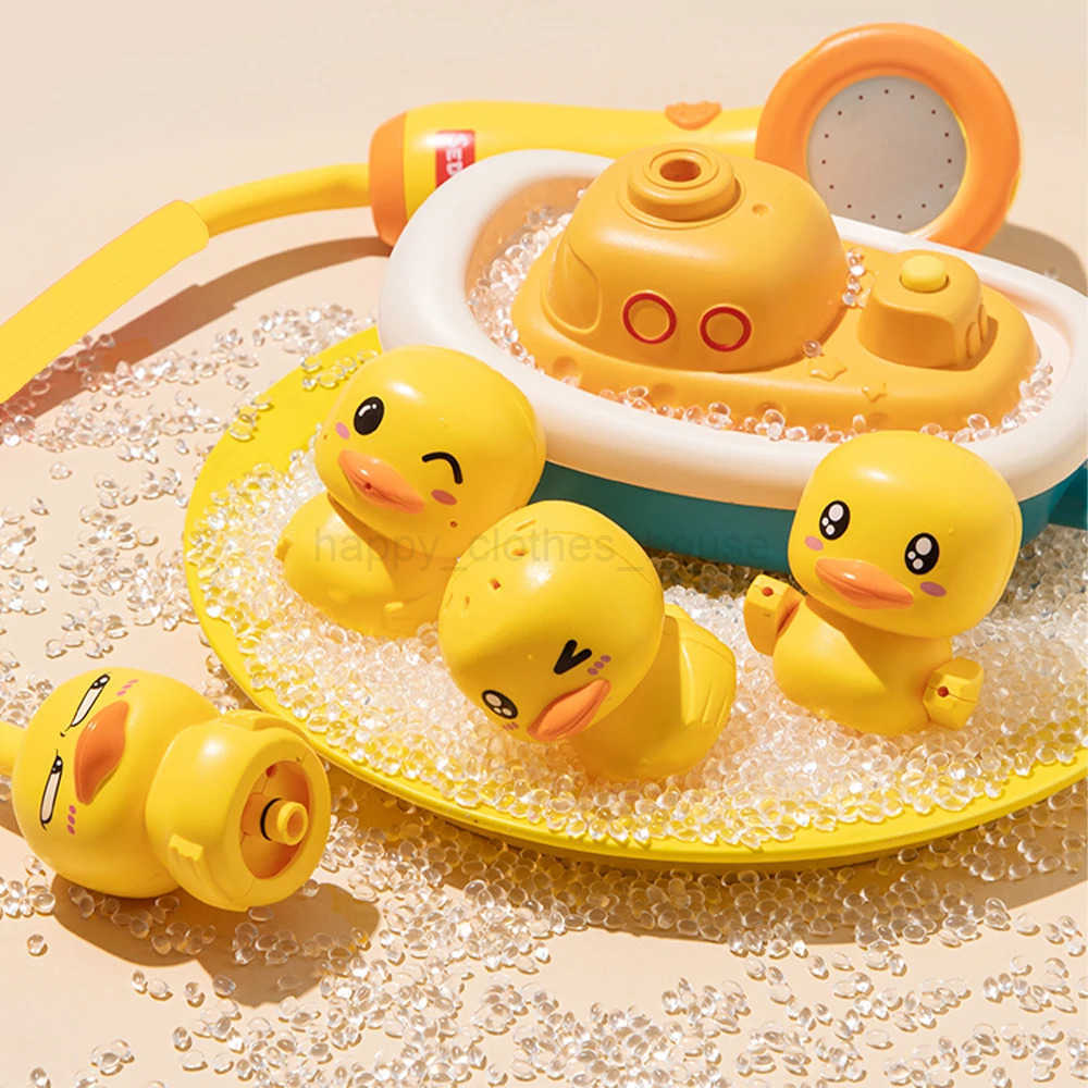 Baby Bath Toys Cute Duck Electric Water Spray Bathroom Bathing Toys Kids Bath And Shower Bathtubs Interactive Toddler Toys GiftsXJ241258