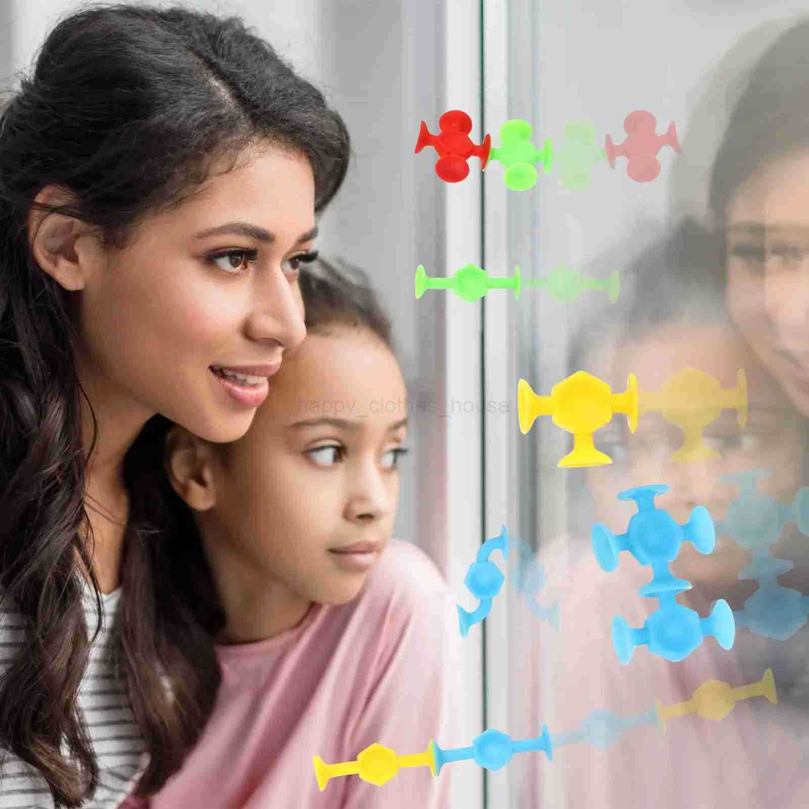 19/24/48Pcs Suction Bath Toys for Kids Soft Silicone Sucker Toys Toddlers Fidget Sensory Suction Cup Toy for Windows TravelXJ241207