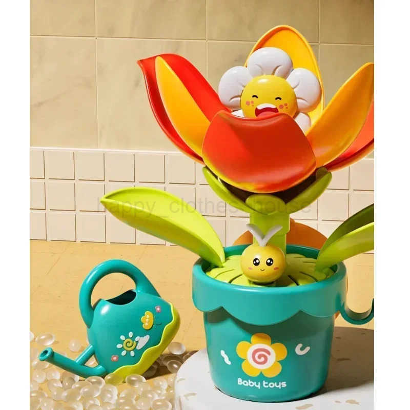 Baby Funny Water Game Bath Toy Sunflower Bathroom Shower Spray Water Bathroom Bathtub Toy Fun Water Spray SprinklerXJ241207