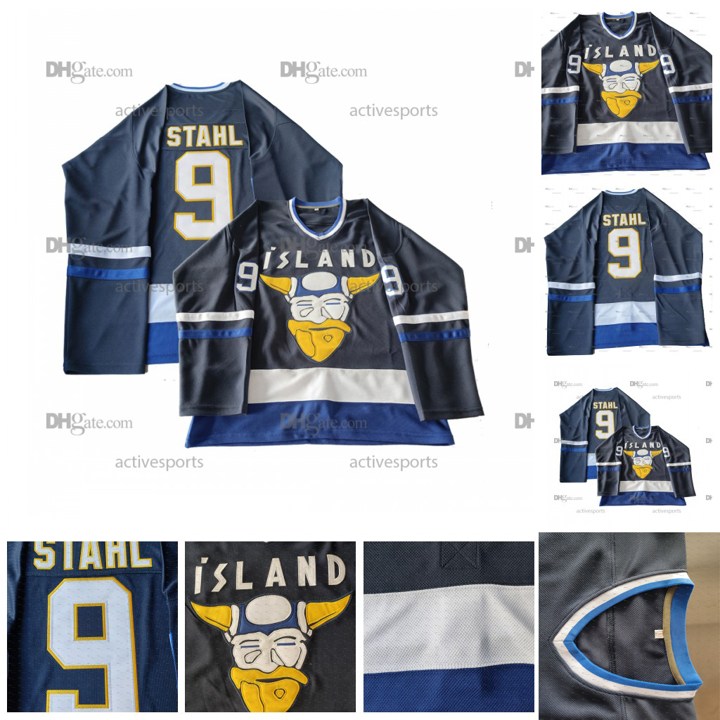IN STOCK Mens Gunnar Stahl #9 Team Iceland Mighty Ducks Hockey Jersey Double Stitched Name Number