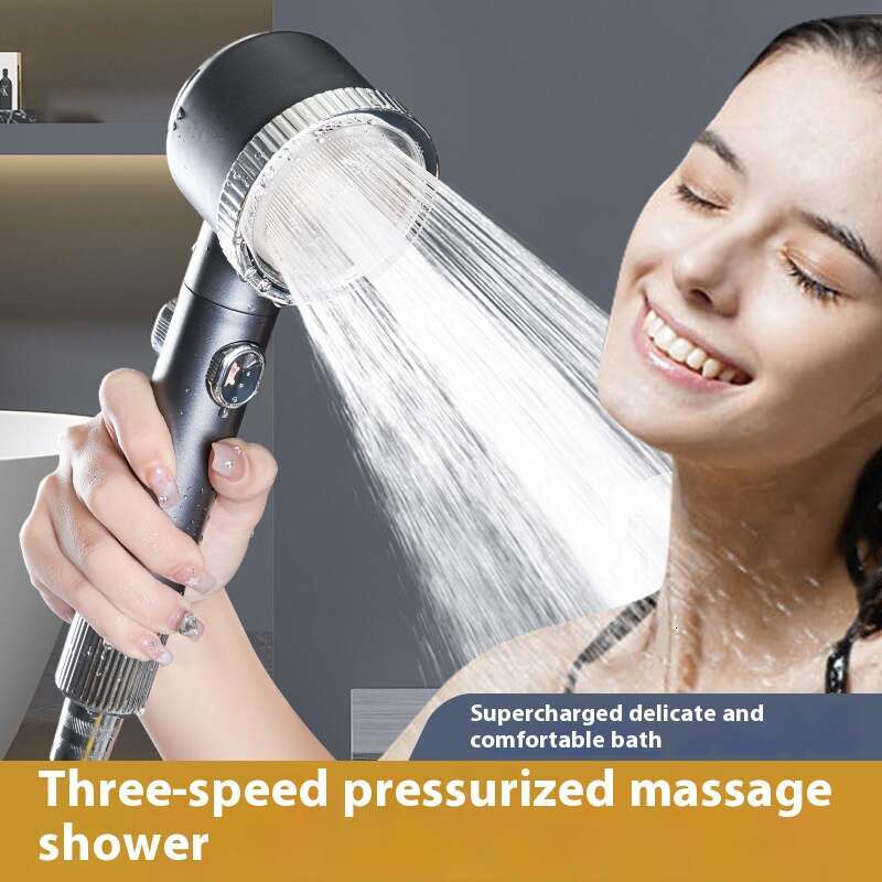 New Type Wearing Boosted Rubbing Handheld Massage Spray Head Silicone Rain Set Pressure Regulating and Water Stopping Shower