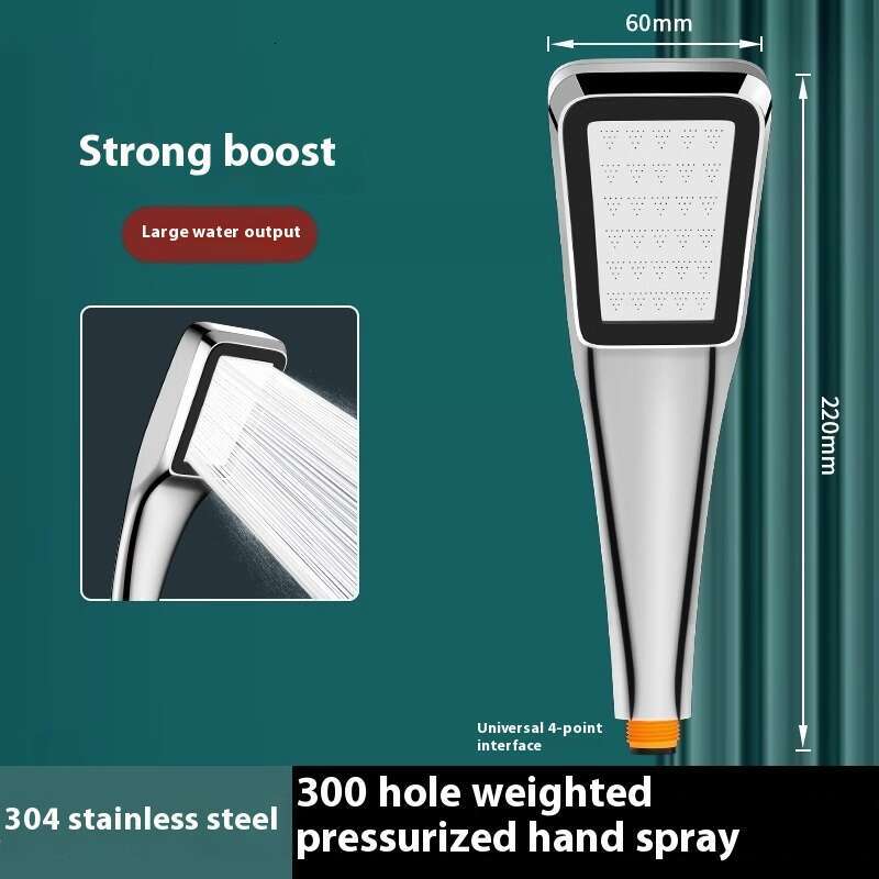 Supercharged single heater, head, pressurized and super strong shower head set