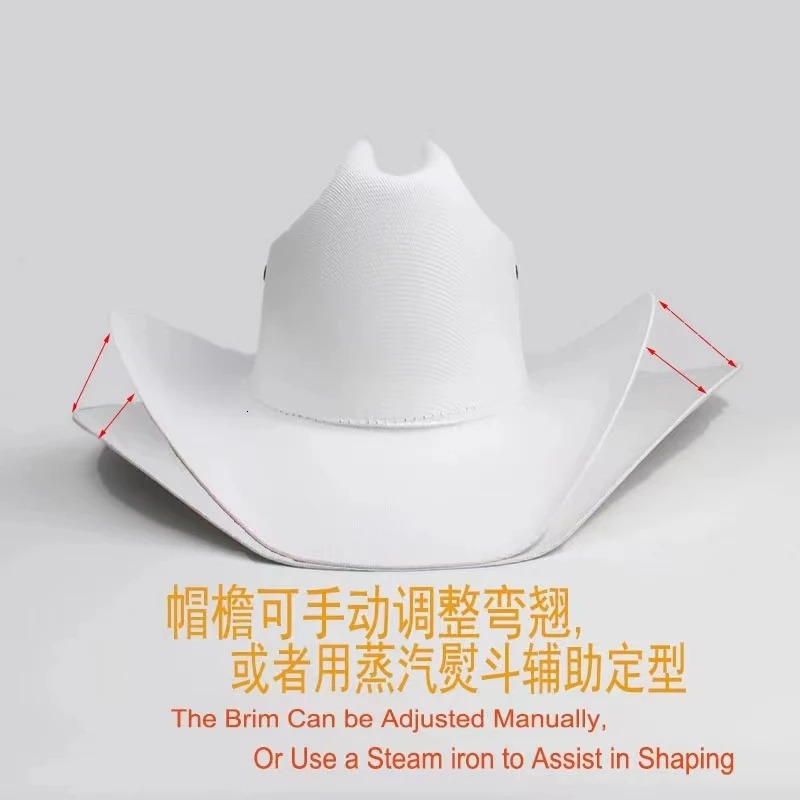 Western style denim hat breathable handmade hard set summer unisex sun hat grass hat denim hat sombrero vaquero 241206