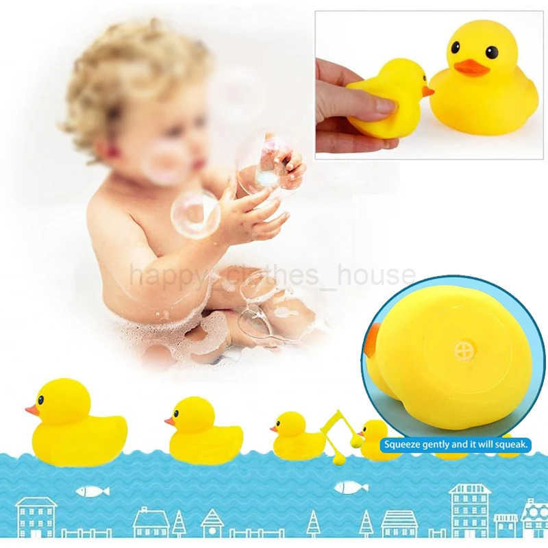 Bath Duck Toys 5 Pcs Rubber Duck Family Squeak Float Ducks Baby Shower Toy for Toddlers Boys GirlsXJ241207