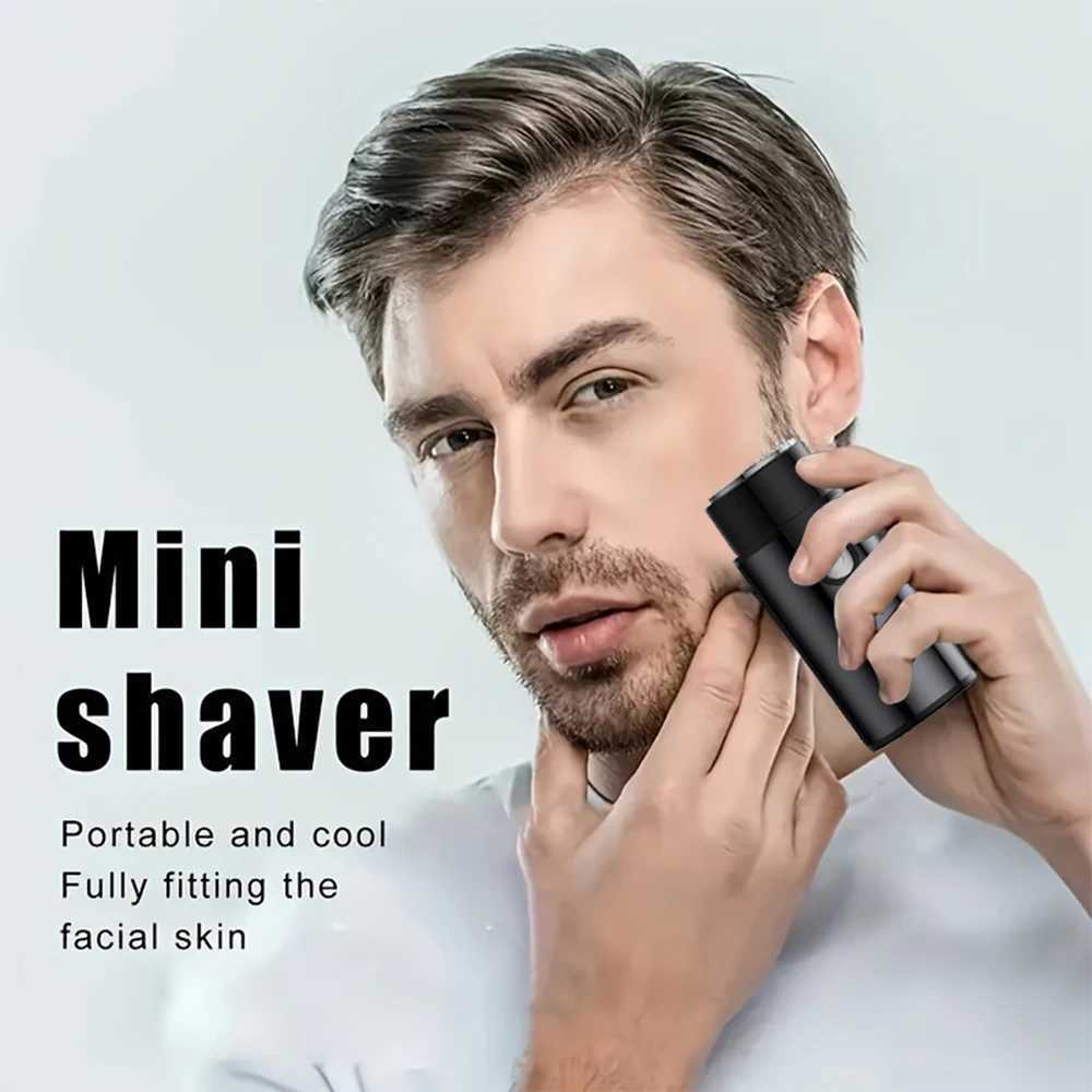 Electric Razor For Men Mini Travel Shaving Machine Washable Portable Mens Beard Trimmer Razor USB Rechargeable WashableXJ241207