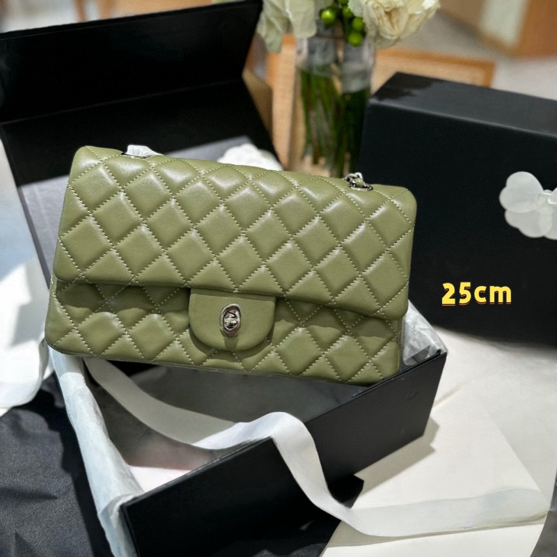 Shoulder Bags Designer bag CF women silver hardware 25cm purse tote beach bags Shopping bag wallet chain Handbags Sheepskin Purse crossbody classic flap lattice bag