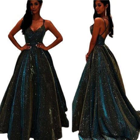 European and American strapless shiny long style A-e slimming evening dress 2024 new casual versatile fashion clothing