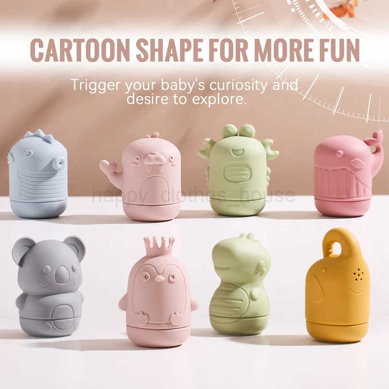 Baby Bath Toys Animal Cute Toddler Water Toys Swim Bathroom Baby Silicone Sprinkler Bathtub Animal Toy Infant Kids BoysXJ241207