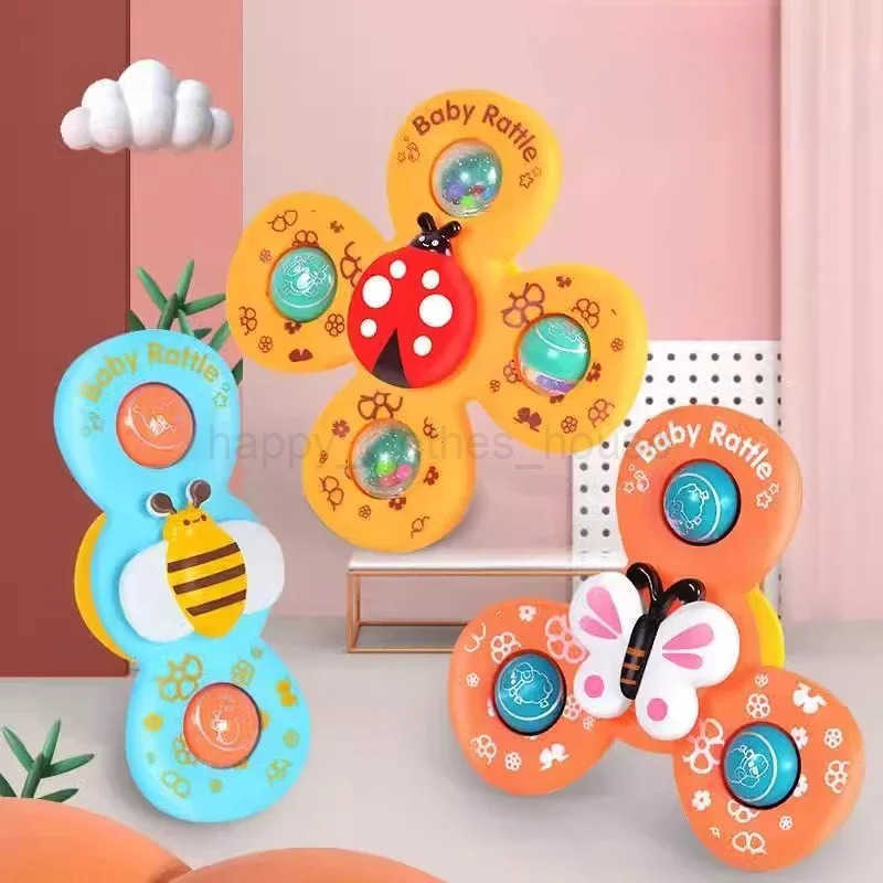 Suction Cup Spinner Toy 3PCS Windmill Animal Hand Spinning Toys Sensory Toys for Baby Toddlers Birthday Gift Bath ToysXJ241207