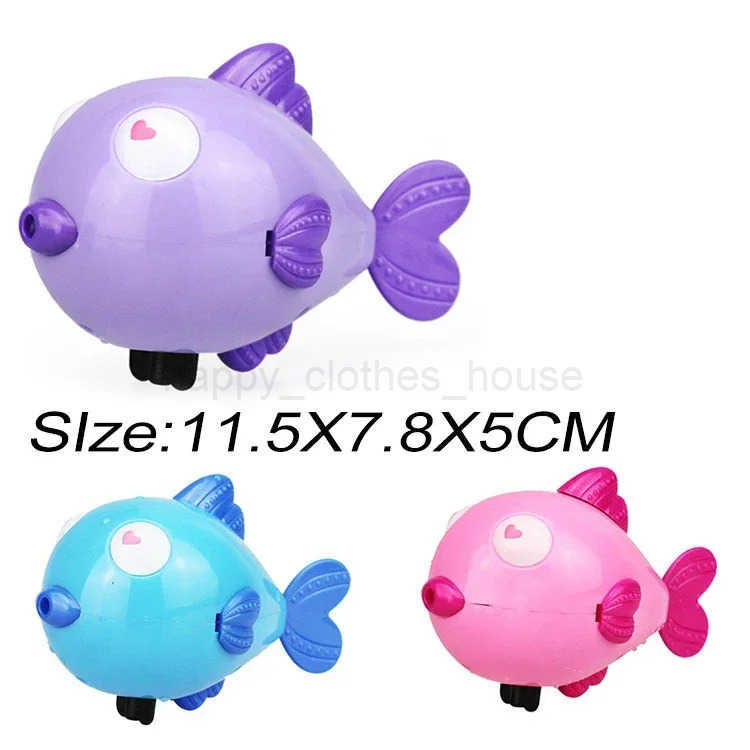 Kiss Fish Baby Bathing Shower Toys Wound-up Chain Clockwork Bathing Toys Swimming Animal Baby Bath ToysXJ241207