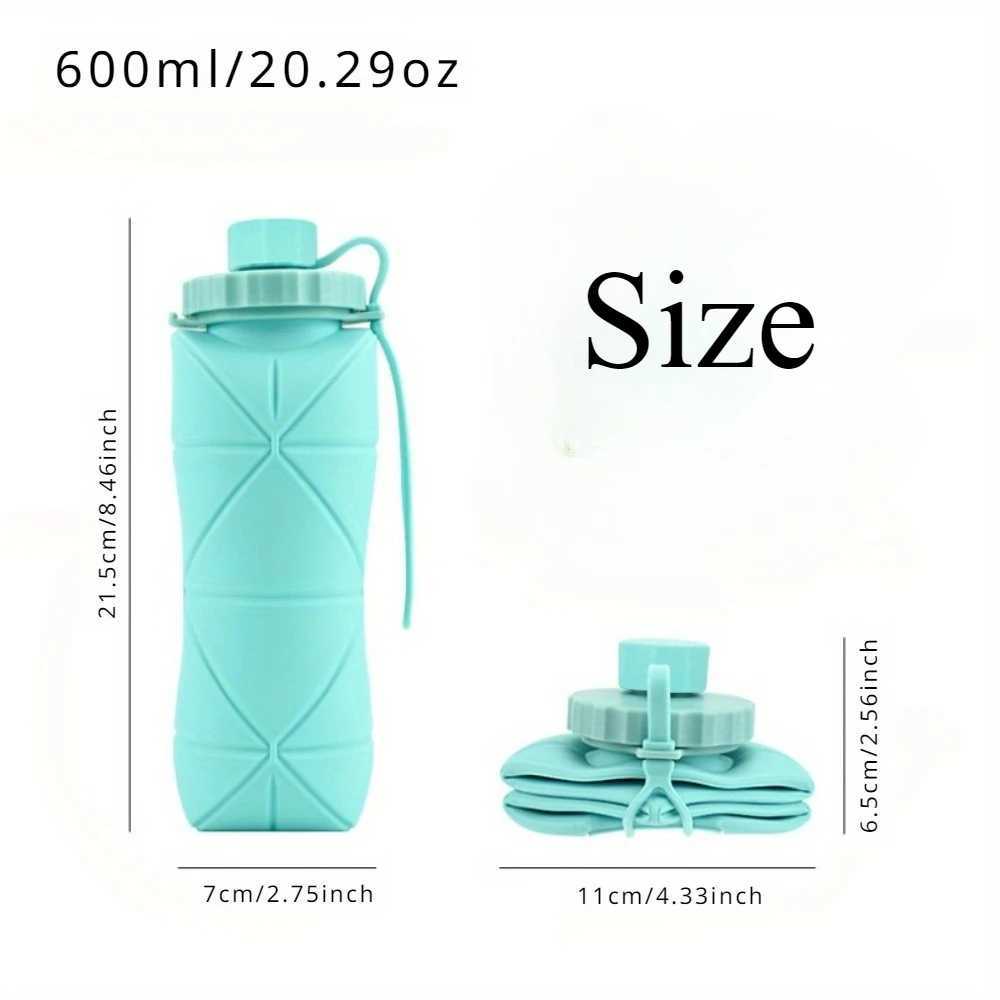 600ml Large Capacity Outdoor Travel Sports Portable Silicone Water Food Grade Telescopic Foldable Cup Z260202