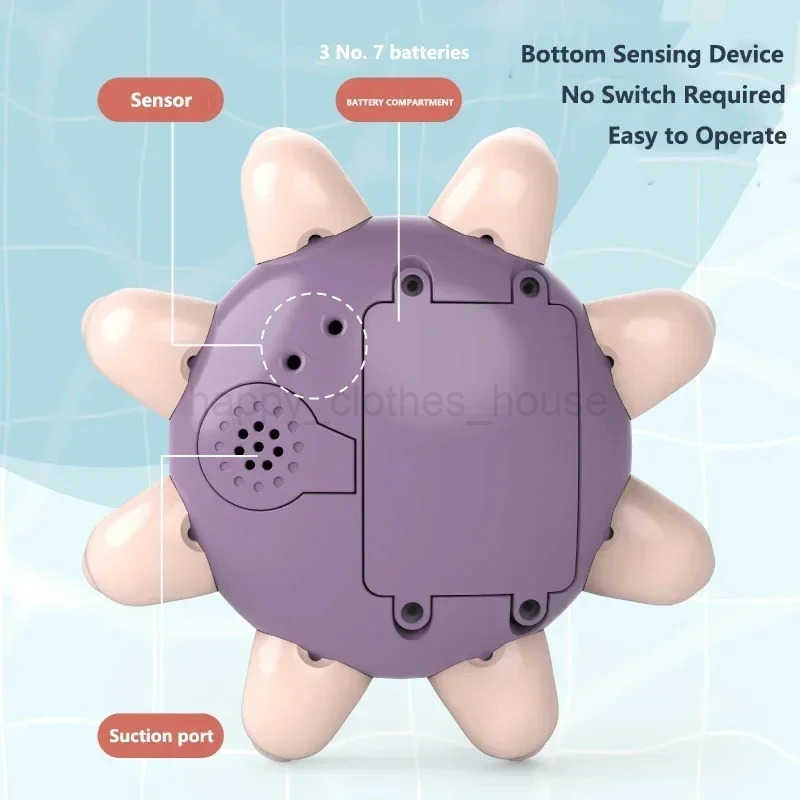 Baby Bath Toys Electric Octopus Automatic Sprinkler Bathtub Toy Swim Pool Bathing Toys with Music LED Light For Kids GiftXJ241207