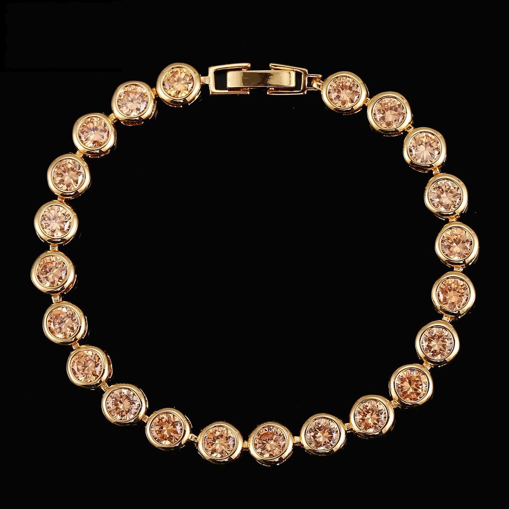 2025 Choucong Brand Wedding Bracelet Luxury Jewelry 18K Gold Fill Round Cut Ovil 5A Cubic Zircon CZ Diamond Gemstones Party Eternity Women Bangle For 