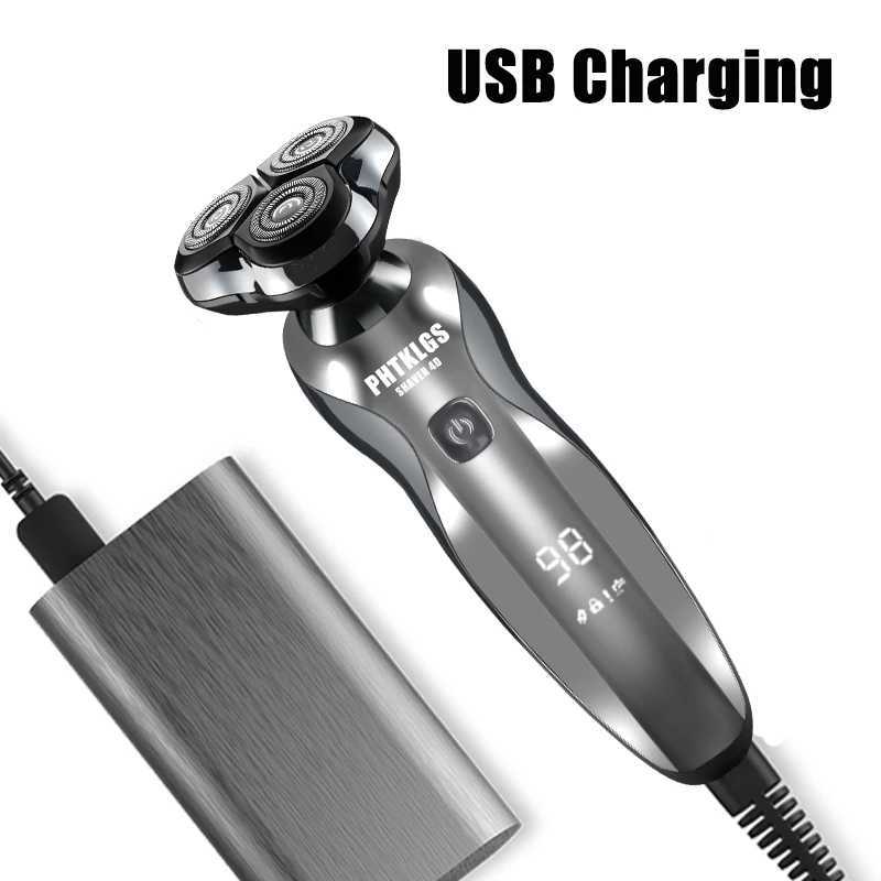 Electric Shavs For Men Led Display Shaver Machine For Mens Clipper Beard Trimmer Rotary Shaver 100% Water Proof Razor ElectricXJ241207